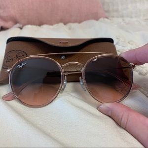 Ray Ban Rose Gold Round Double Bridge